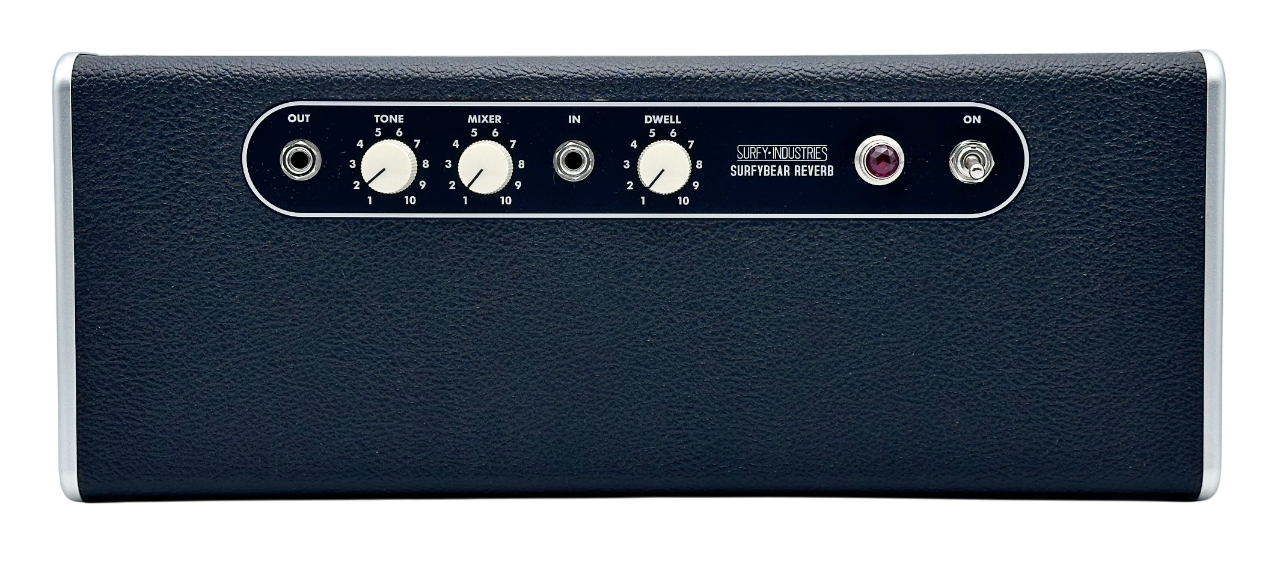 Surfy Industries SurfyBear Reverb Pedal Classic Black with SurfyPan Extra